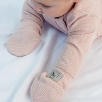 Juddlies Designs - Newborn, Baby, Toddler - Mini Waffle Collection - Footed Sleeper - Pink Clay