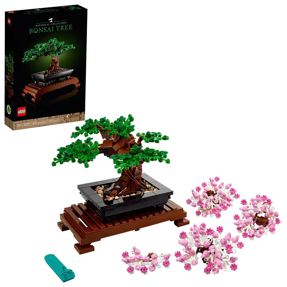 LEGO Icons Bonsai Tree Building Set, Features Cherry Blossom Flowers, DIY Plant Model for Adults, Creative Gift for Home Décor and Office Art, Botanical Collection Design Kit, 10281