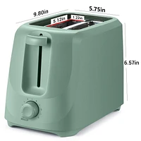 Mainstays 2-Slice Toaster with 6 Shade Settings and Removable Crumb Tray, Sage Green