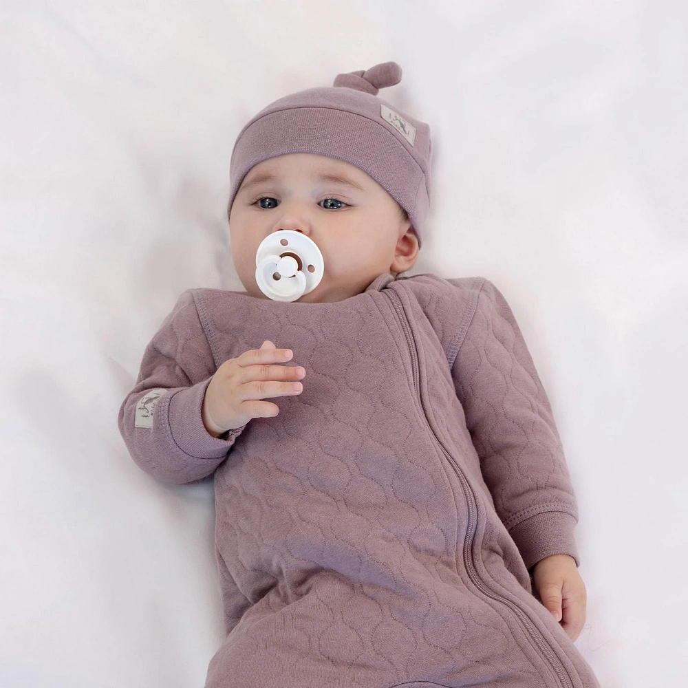 Juddlies Designs - Newborn, Baby, Toddler - Quilted Collection - Footed Sleeper - Mauve