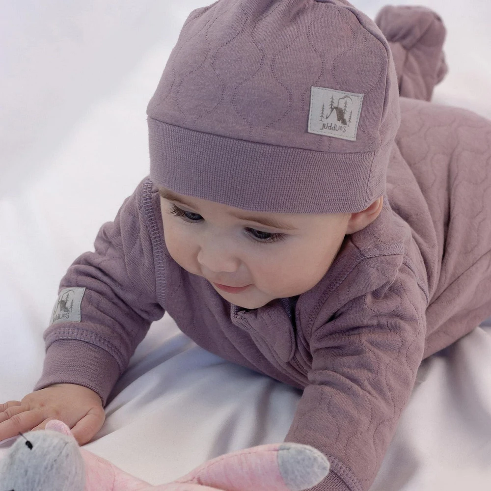 Juddlies Designs - Newborn, Baby, Toddler - Quilted Collection - Footed Sleeper - Mauve