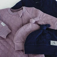 Juddlies Designs - Newborn, Baby, Toddler - Quilted Collection - Footed Sleeper - Mauve
