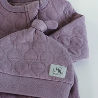 Juddlies Designs - Newborn, Baby, Toddler - Quilted Collection - Footed Sleeper - Mauve