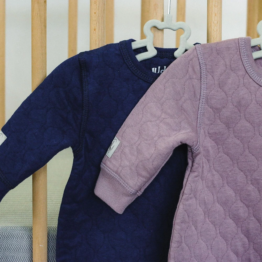 Juddlies Designs - Newborn, Baby, Toddler - Quilted Collection - Footed Sleeper - Mauve