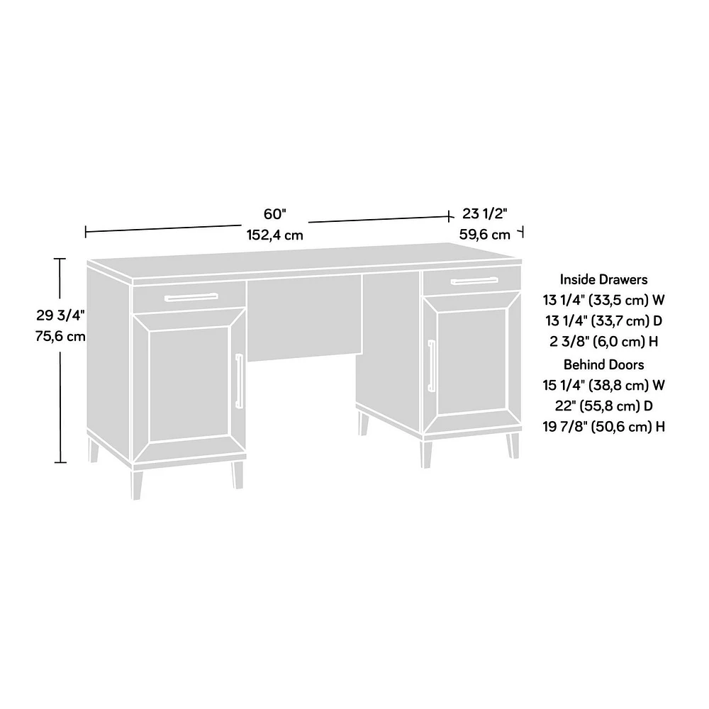 Sauder Tiffin Line Desk, Raven Oak, 433266