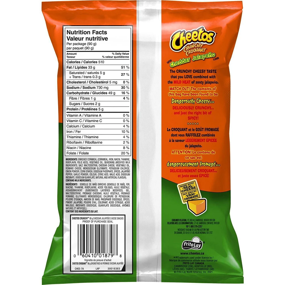 Cheetos Crunchy Cheddar Jalapeño Flavour Cheese Flavoured Snacks