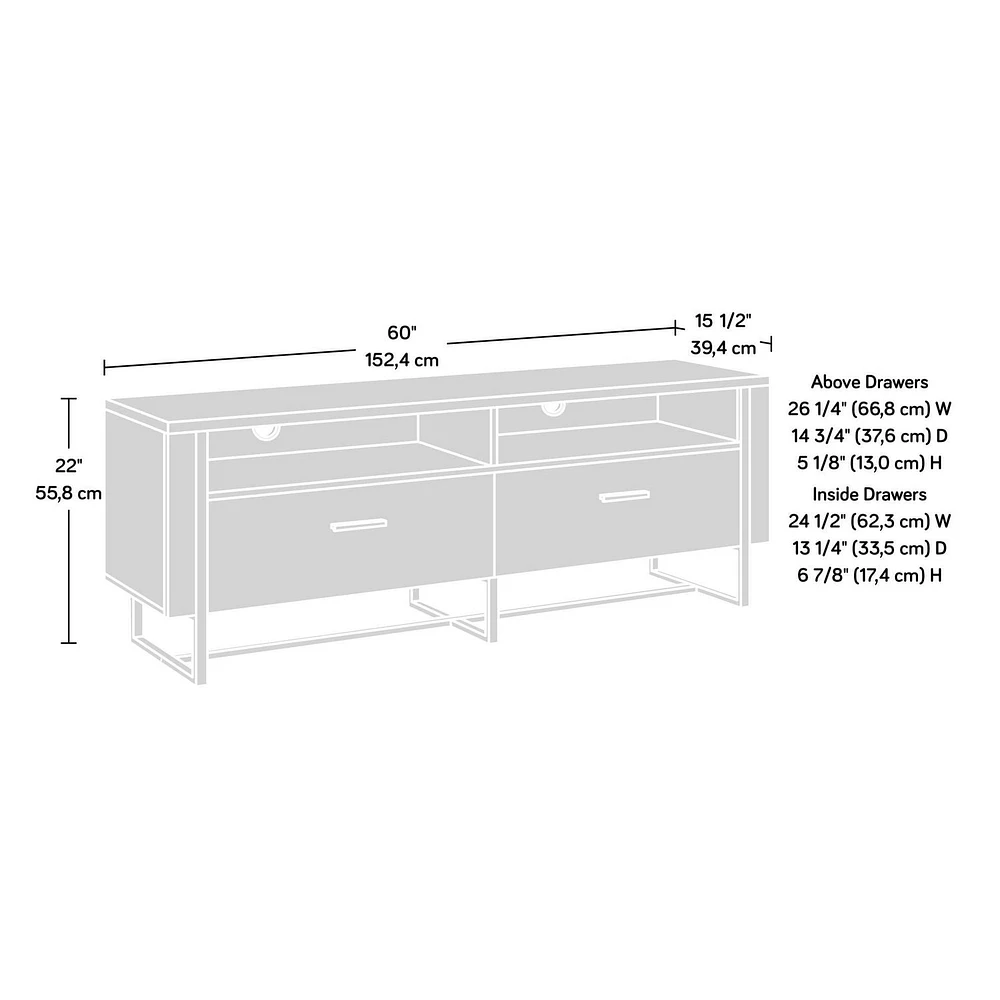 Sauder Walter Heights Credenza, Blade Walnut, 433374