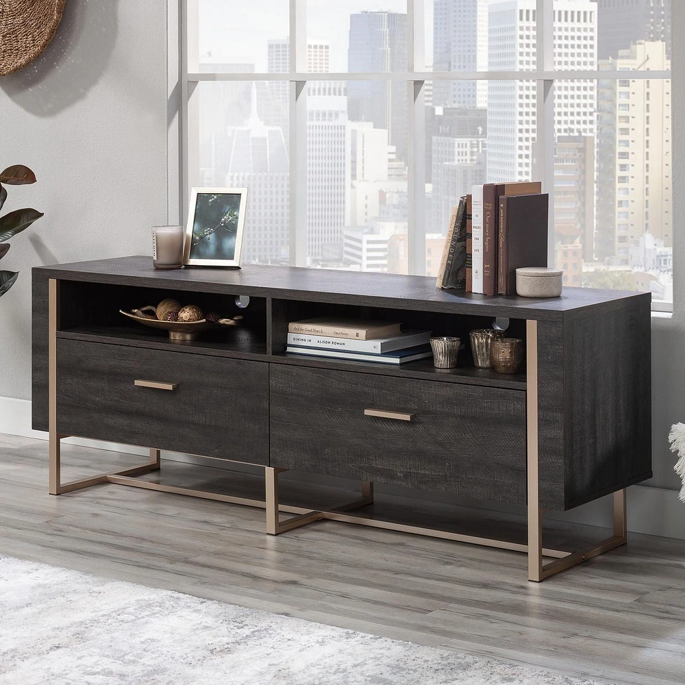 Sauder Walter Heights Credenza, Blade Walnut, 433374