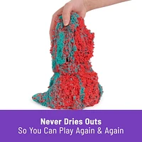 Kinetic Sand Mold n’ Flow, 1.5 Red and Teal Play Sand, 3 Tools Sensory Toys for Kids Ages 3+