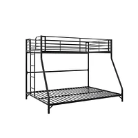 DHP Daven Easy Assembly Kids Metal Bunk Bed, Twin Over Full, Black