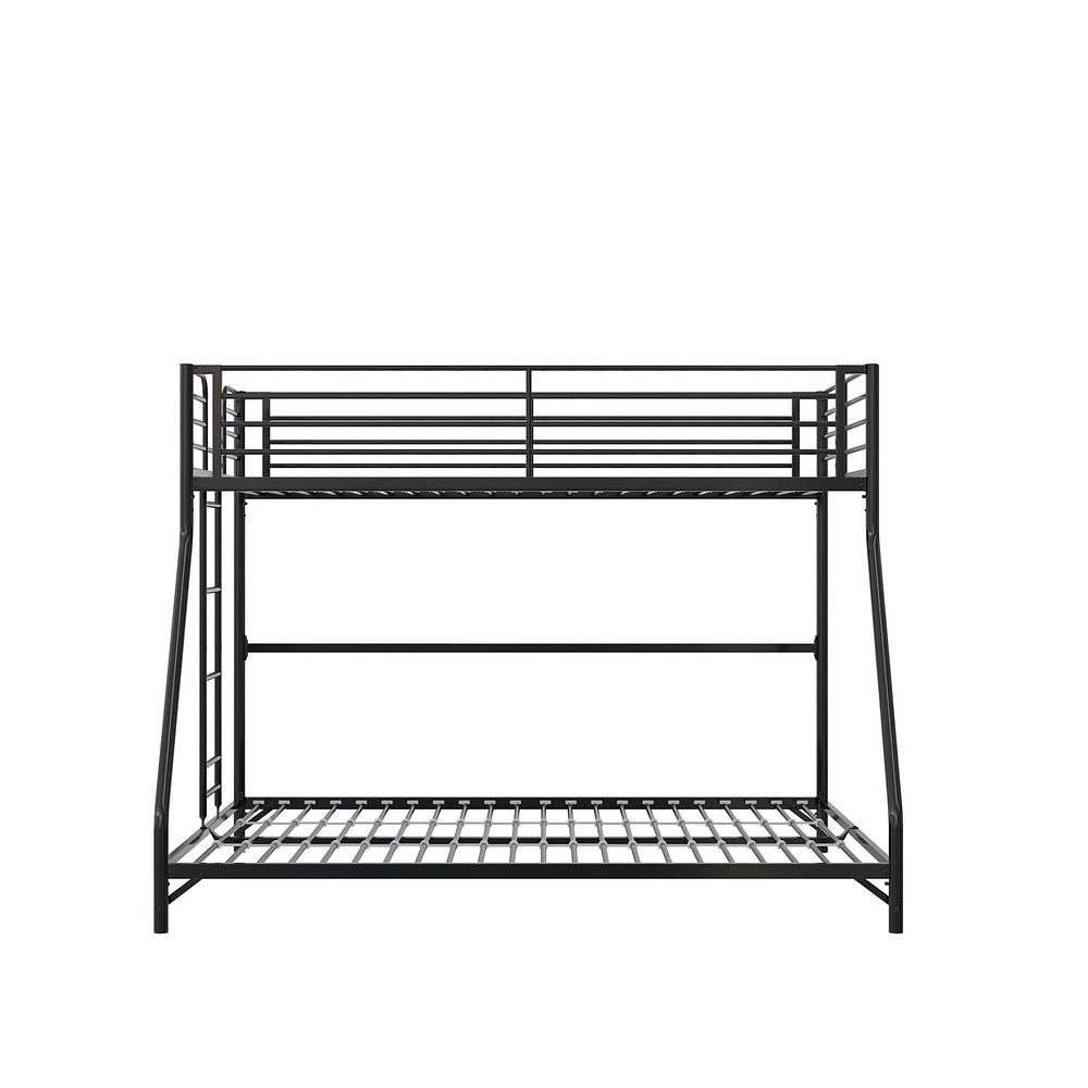 DHP Daven Easy Assembly Kids Metal Bunk Bed, Twin Over Full, Black