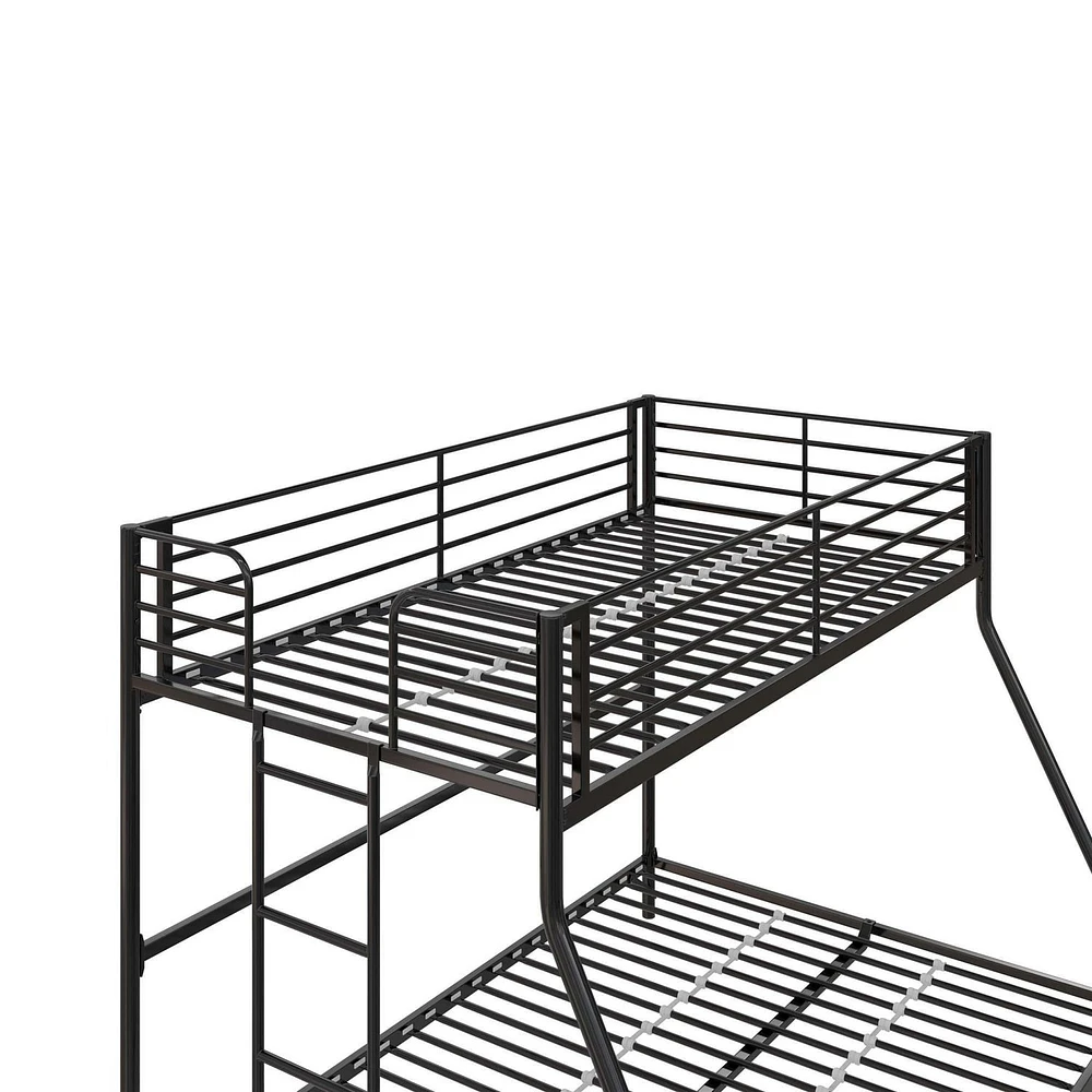 DHP Daven Easy Assembly Kids Metal Bunk Bed, Twin Over Full, Black