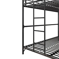 DHP Daven Easy Assembly Kids Metal Bunk Bed, Twin Over Full, Black