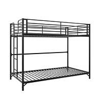 DHP Daven Easy Assembly Kids Metal Bunk Bed, Twin Over Twin, Black