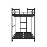 DHP Daven Easy Assembly Kids Metal Bunk Bed, Twin Over Twin, Black