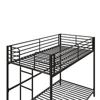 DHP Daven Easy Assembly Kids Metal Bunk Bed, Twin Over Twin, Black