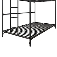 DHP Daven Easy Assembly Kids Metal Bunk Bed, Twin Over Twin, Black