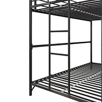 DHP Daven Easy Assembly Kids Metal Bunk Bed, Twin Over Twin, Black