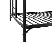 DHP Daven Easy Assembly Kids Metal Bunk Bed, Twin Over Twin, Black