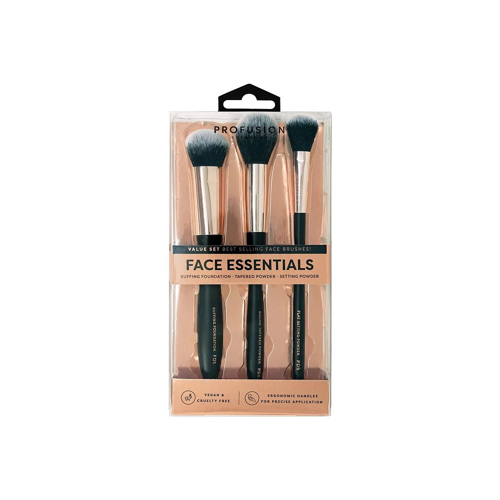 PROFUSION COSMETICS | Artistry Face Essentials, 3 pc Brush Set