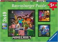 Ravensburger 3 x 49pc Puzzle - Minecraft Biomes