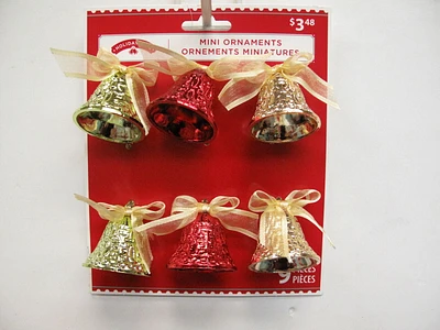 Holiday Time 6-Pack Shiny Bell with Bow