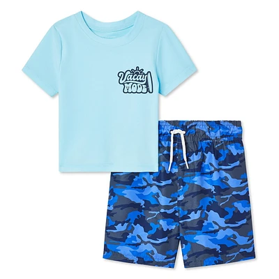 Maillot de bain 2 pièces avec haut anti-UV George pour petits garçons