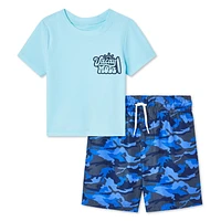 Maillot de bain 2 pièces avec haut anti-UV George pour petits garçons
