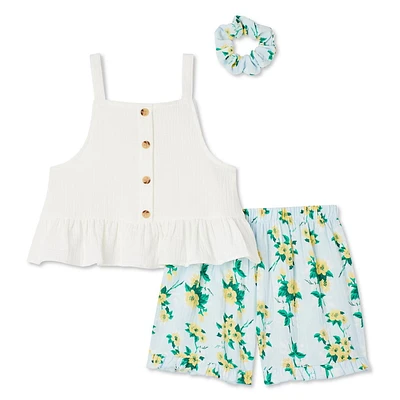 Ensemble 3 pièces avec débardeur en gaze George pour filles