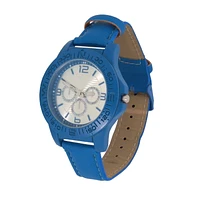 Men's Easy Read Analog Blue PU Strap Watch with Multi use tool and Pouch