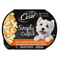 Cesar Simply Crafted Chicken, Sweet Potato, Apple, Barley & Spinach Adult Wet Dog Food, 37g