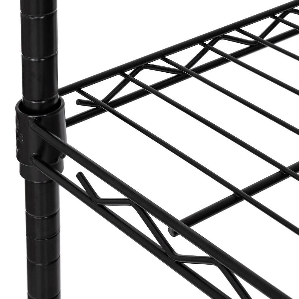 Seville Classics 5-Tier Steel Shelving with Levelling Feet - Black - 60" H x 30" W x 14" D