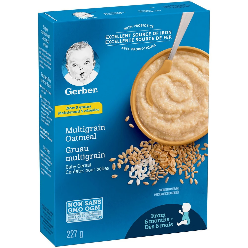 Céréales pour bébés GERBER® Étape 2 Avoine et multigrains 227 g 227 GR