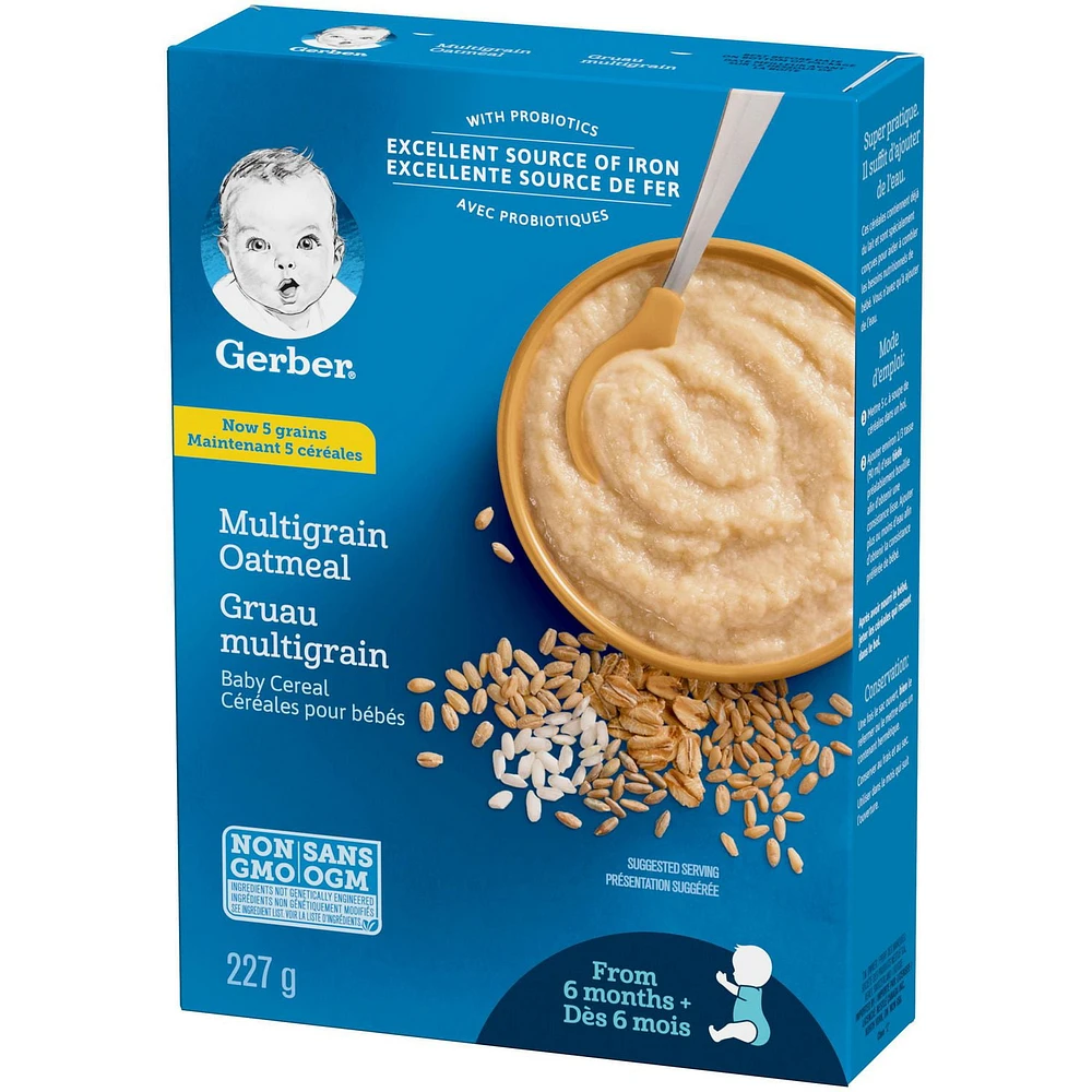 Céréales pour bébés GERBER® Étape 2 Avoine et multigrains 227 g 227 GR