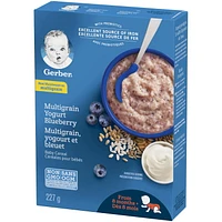 Céréales pour bébés GERBER® Étape 3 Multigrains avec yogourt et bleuet 227 g 227 GR