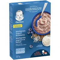 Céréales pour bébés GERBER® Étape 3 Multigrains avec yogourt et bleuet 227 g 227 GR