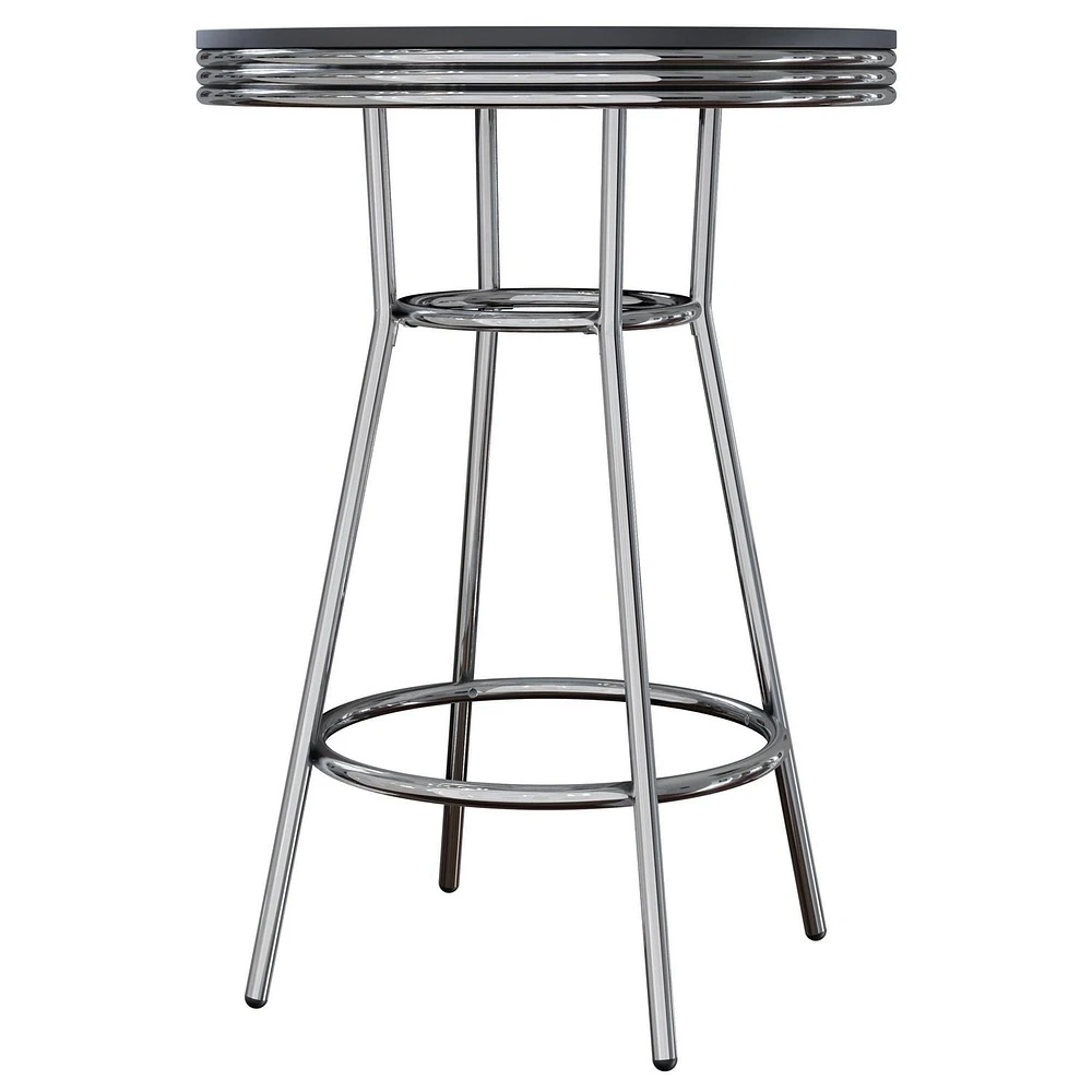 Winsome Summit Round Pub Table, Black & Chrome - 93030