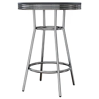 Winsome Summit Round Pub Table, Black & Chrome - 93030