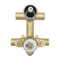 Round 3-functions thermostatic valve, shower heads 9.5-in., bath spout or simultaneously, chrome finish