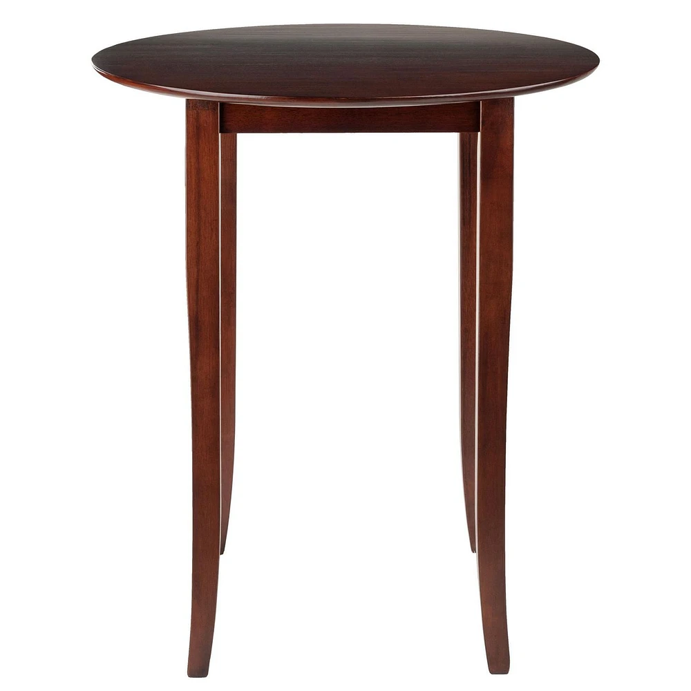 Fiona Round High Pub Table, Walnut finish