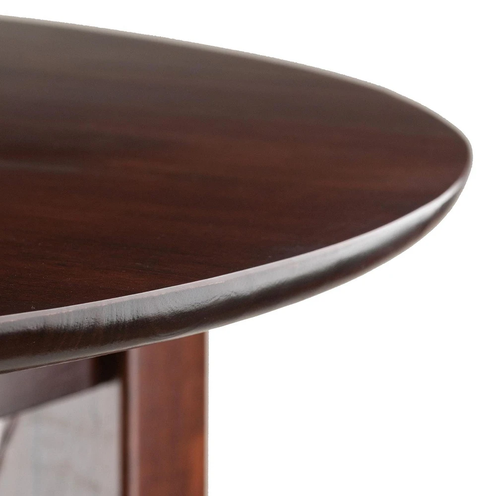 Fiona Round High Pub Table, Walnut finish