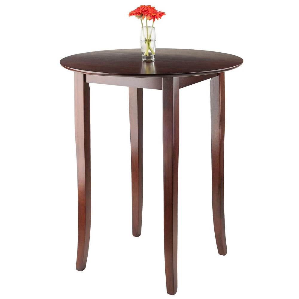 Fiona Round High Pub Table, Walnut finish