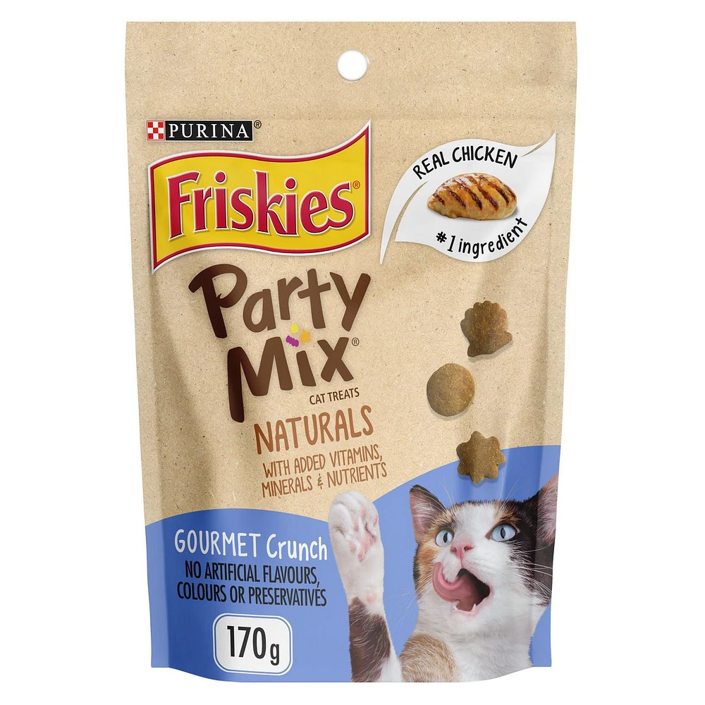 Friskies Party Mix Gourmet Crunch, Natural Cat Treats 170g, 170 g