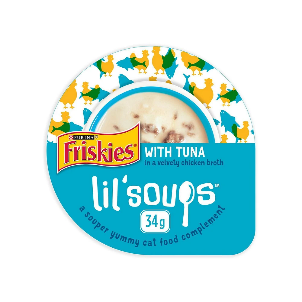 Friskies Lil' Soups Tuna in Broth, Cat Food Complement 34g, 34 g