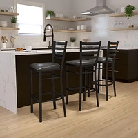 Flash Furniture HERCULES Series Black Ladder Restaurant Barstool