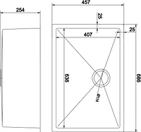 American Imaginations 27-in. W CUPC Approved Stainless Steel Kitchen Sink With 1 Bowl And 18 Gauge AI-29384