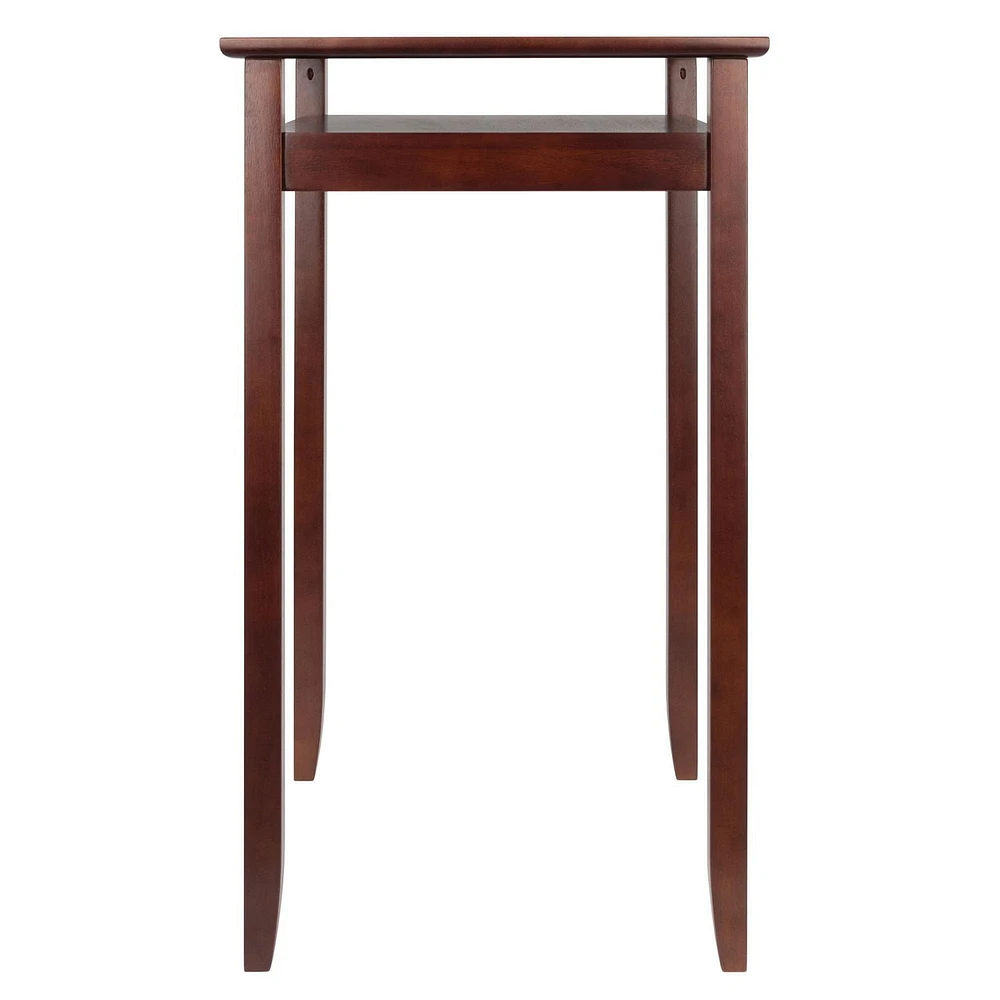 Winsome Halo Pub Table with Glass Inset and Shelf, Walnut - 94127