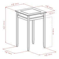 Winsome Halo Pub Table with Glass Inset and Shelf, Walnut - 94127