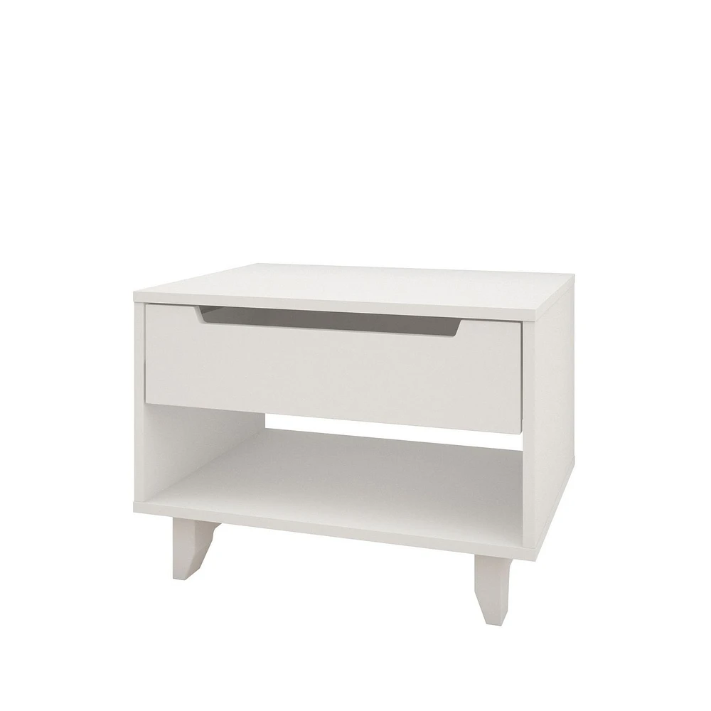 Aura 1-Drawer Night Stand, White