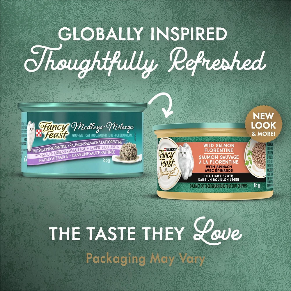 Fancy Feast Medleys Saumon Sauvage à la Florentine, Nourriture Humide pour Chats 85 g 85 g